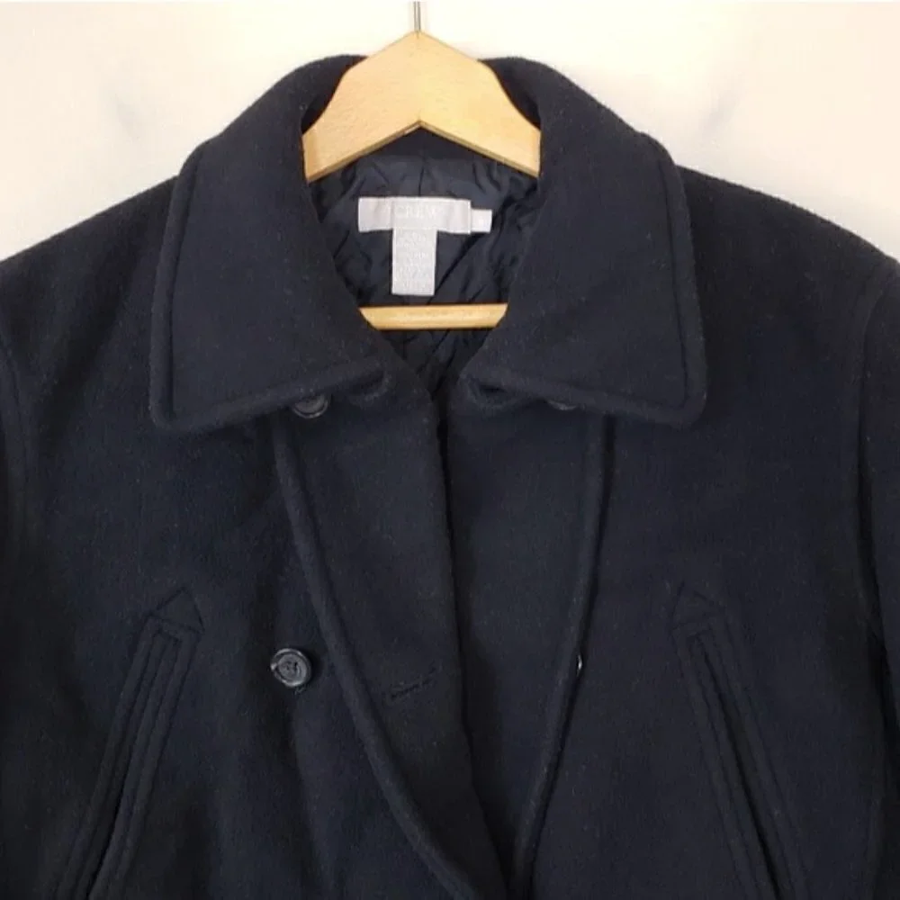 J. Crew | Black Wool Blend Pea Coat - Picture 2 of 4